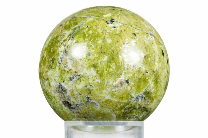 Polished Lizardite With Hematite Sphere #350156